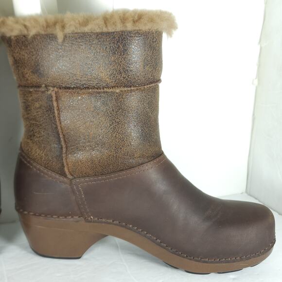 Dansko Women's Stormy EU38 US 7-7.5 Brown Leather Shearling Lined Winter Boots - Picture 6 of 16